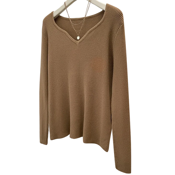 Plus Size Pullover Knitted Warm Sweater Top