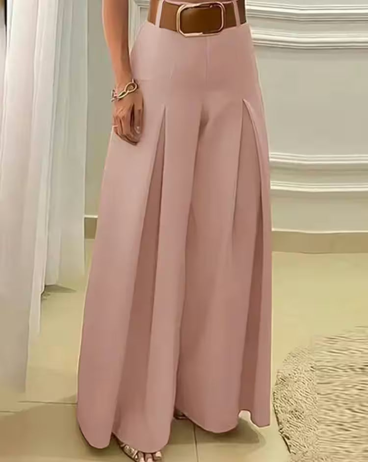 Plus Size Elegant Wide Leg Pants - Additional View 4
