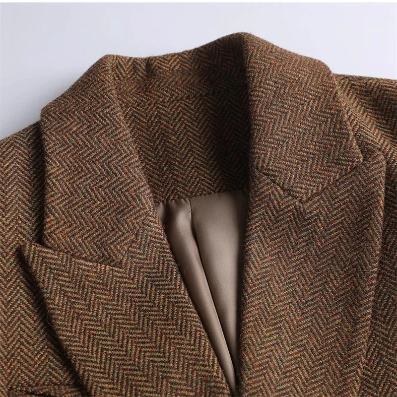 Coat Comes With Belt A Vintage Wool  Autumn And Winter