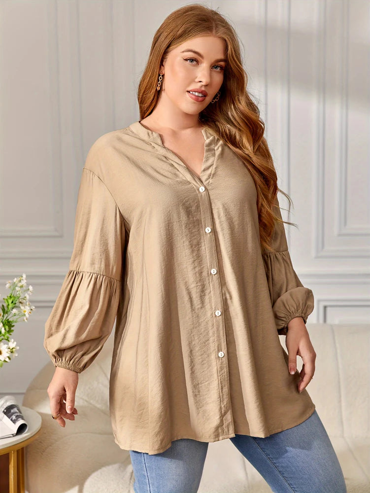 Plus Size 2025 Spring Solid Colour