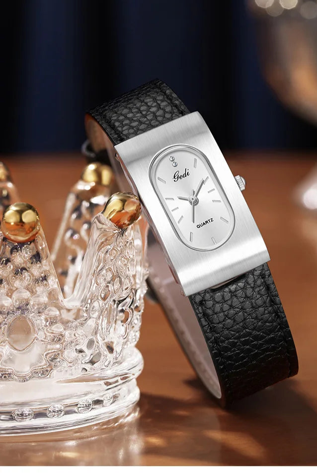 Fashion Gedi Top Brand Quartz Luxury Clock Rectangle