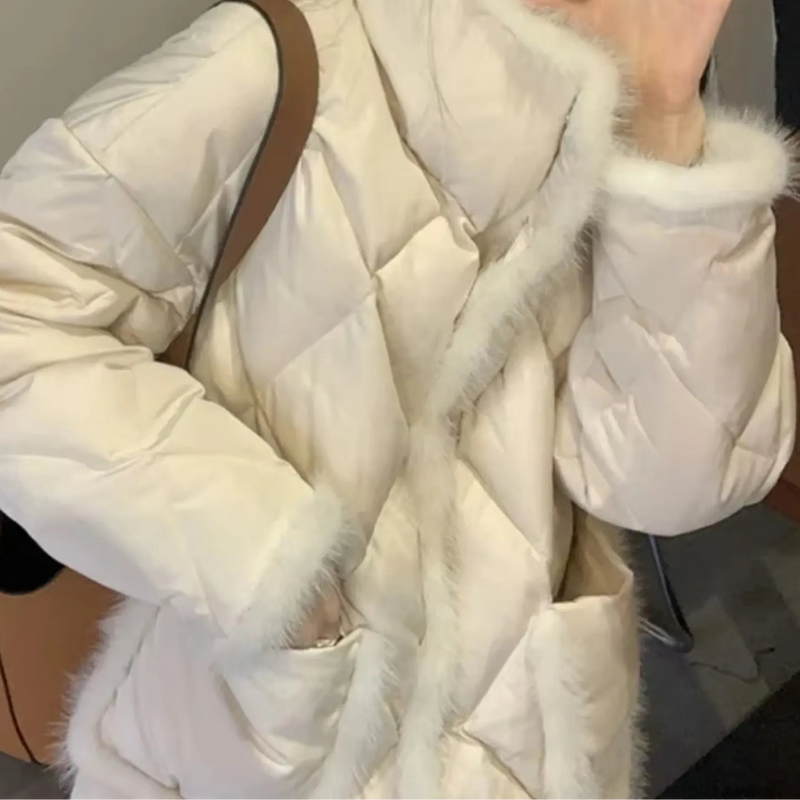 Winter Stitching Mink Wool Cotton Jacket