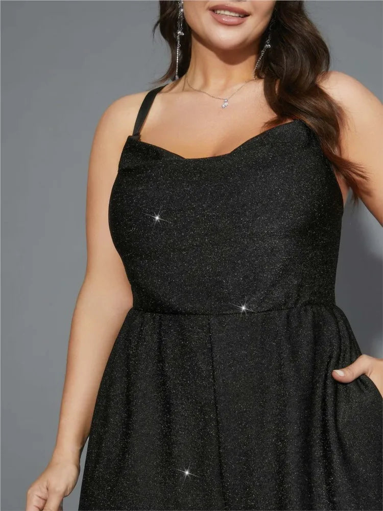 Plus Size Slip Jumpsuit Slim High Waist Fashion