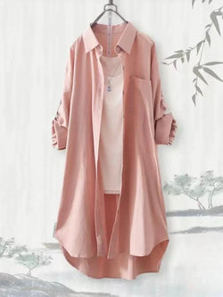 Plus Size Loose Breathable Blouses Midi