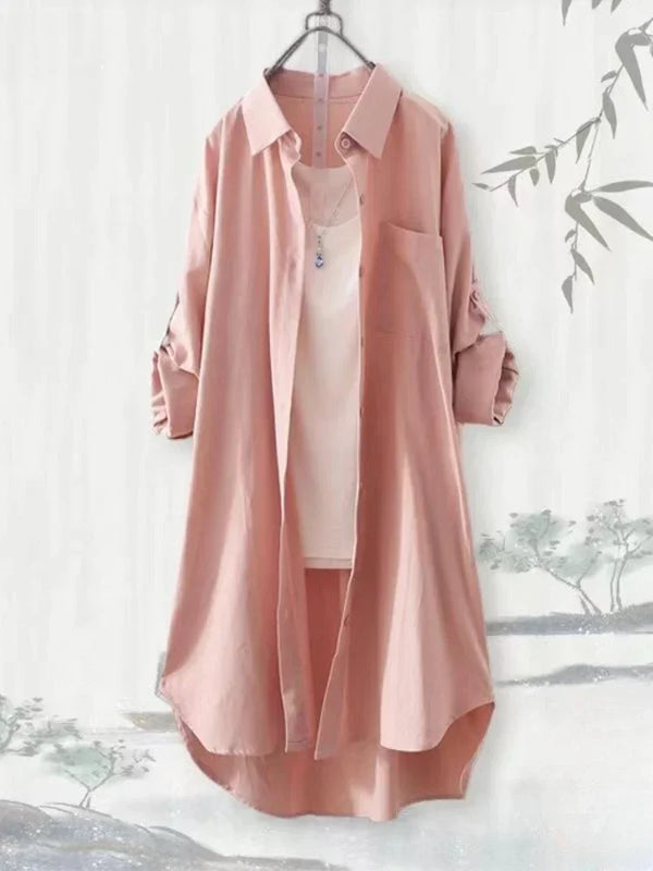 Plus Size Loose Breathable Blouses Midi