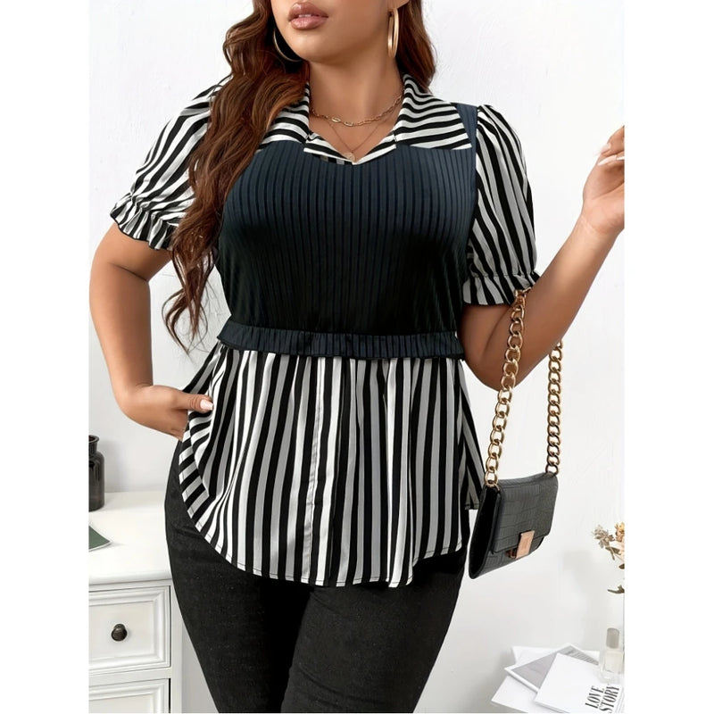 Plus Size Fashion Elegant Black Top