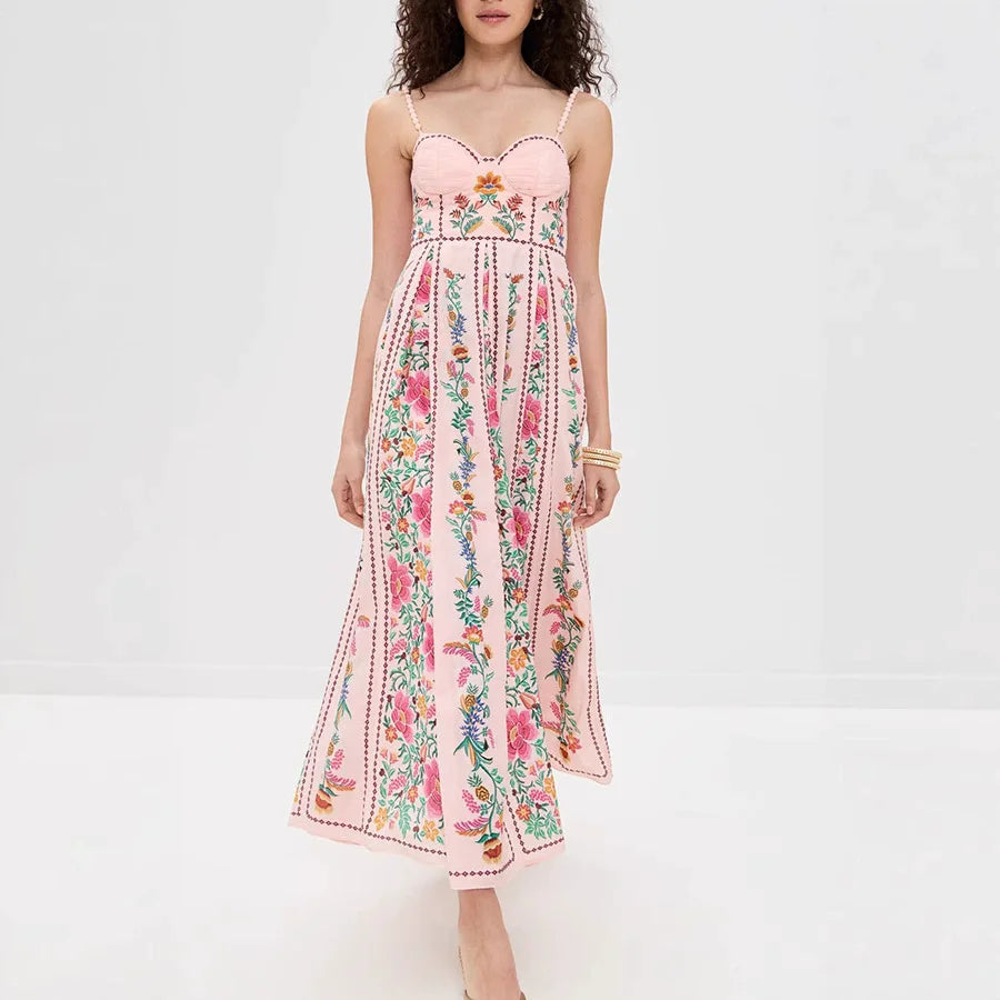 Backless Summer Party Dress with High Waist