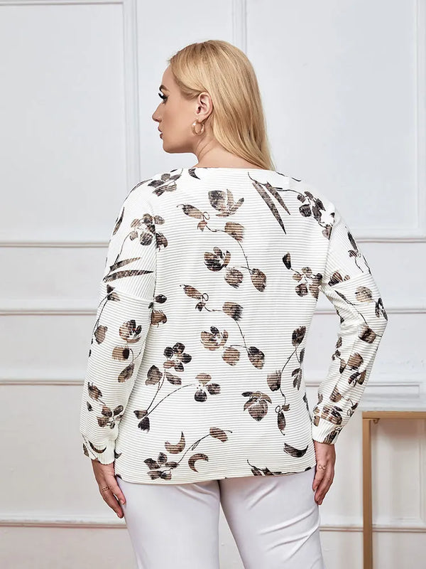 Plus size woven round neck shirt