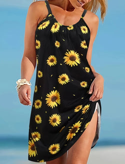 Plus Size Flower Print Strapless Dress Spring