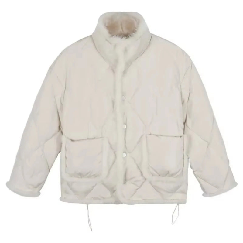 Winter Stitching Mink Wool Cotton Jacket