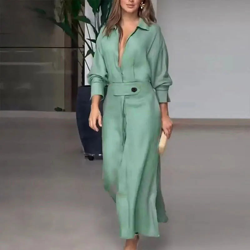 Dress Elegant V Neck Long Sleeve Casual Spring
