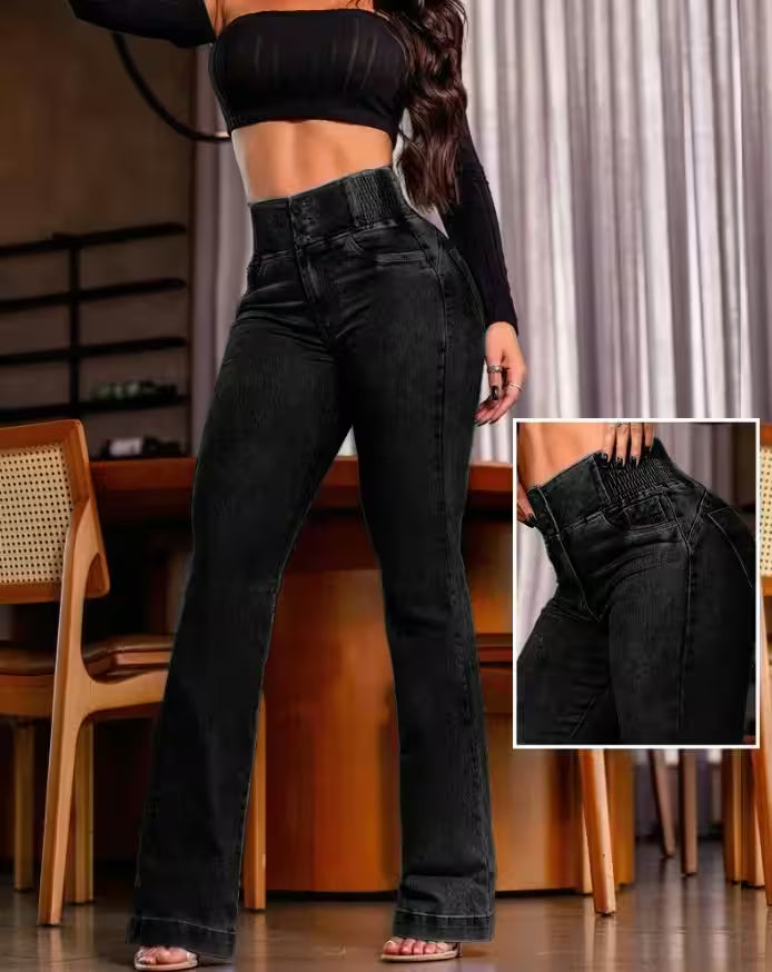 Jeans Back Shirred High Waist - Additional View 5