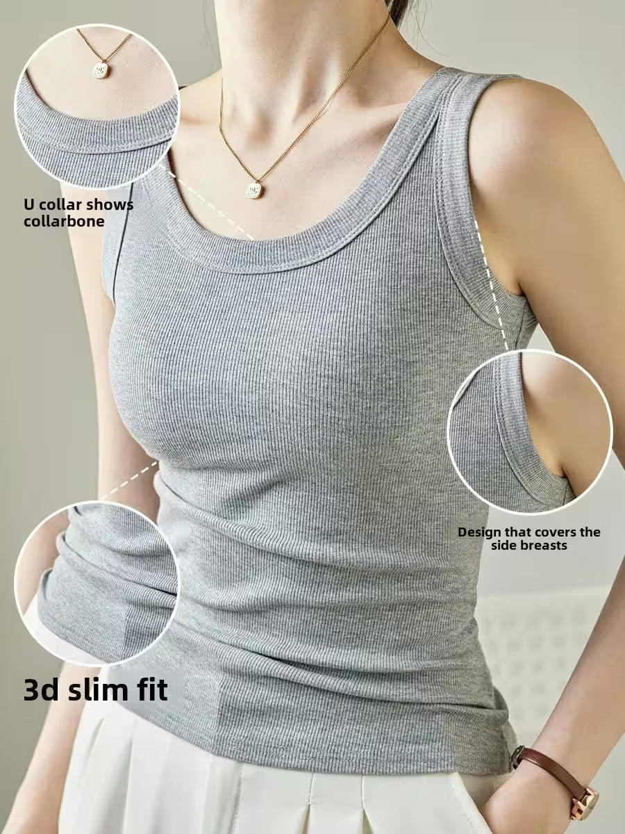Top Plus Size Layering Tank Tops Basic Fashion - Additional View 3