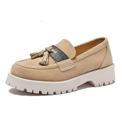 Shoes Female Suede Genuine Leather  British Style Spring