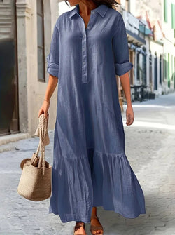 Plus Size Dress Office Lady Spring  Elegant Solid