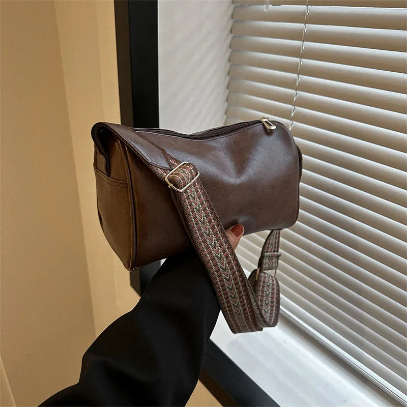 Leather Boston Small Handbag Crossbody Bag Casual