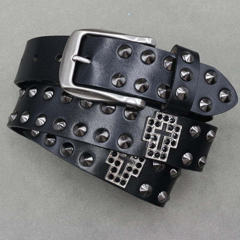 Nice Rivet Genuine Leather Belt Goth Style