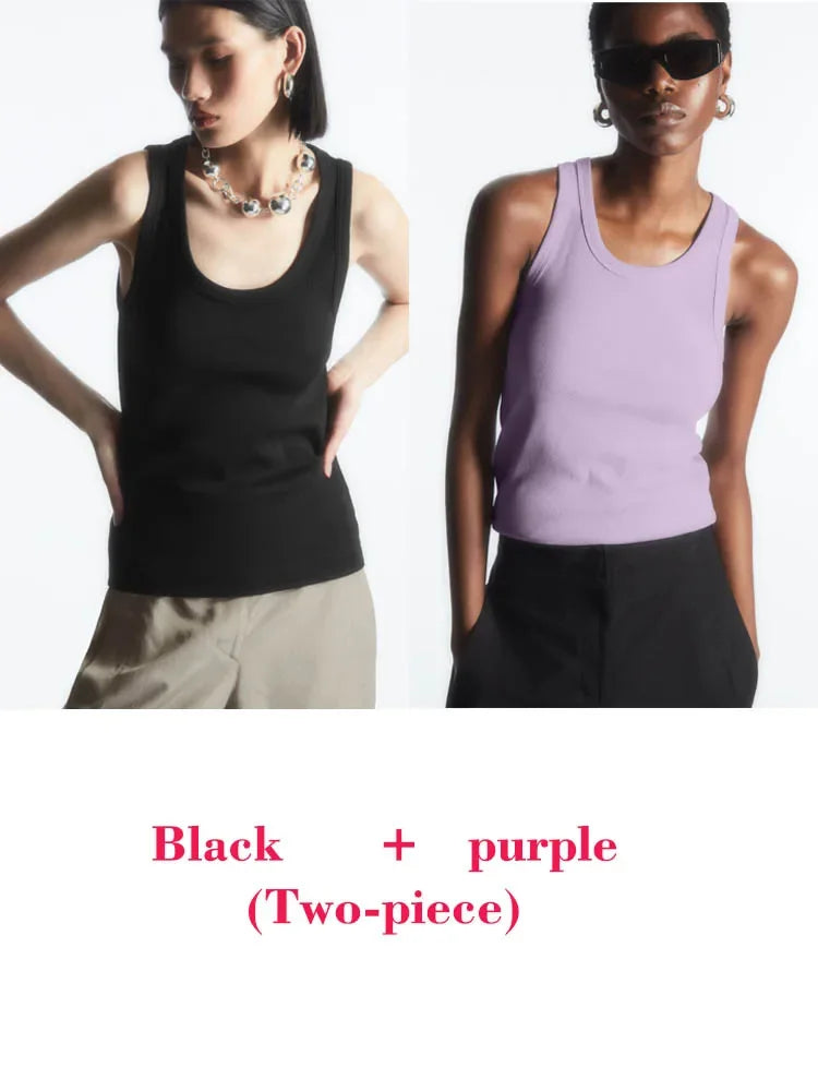 Tops Summer O Neck Tanks & Camis