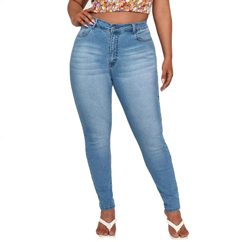 Dresses - Plus Size Pants Full Length Denim Skinny