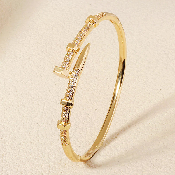 Female Brand Nail Trendy Bracelet Zircon Screw