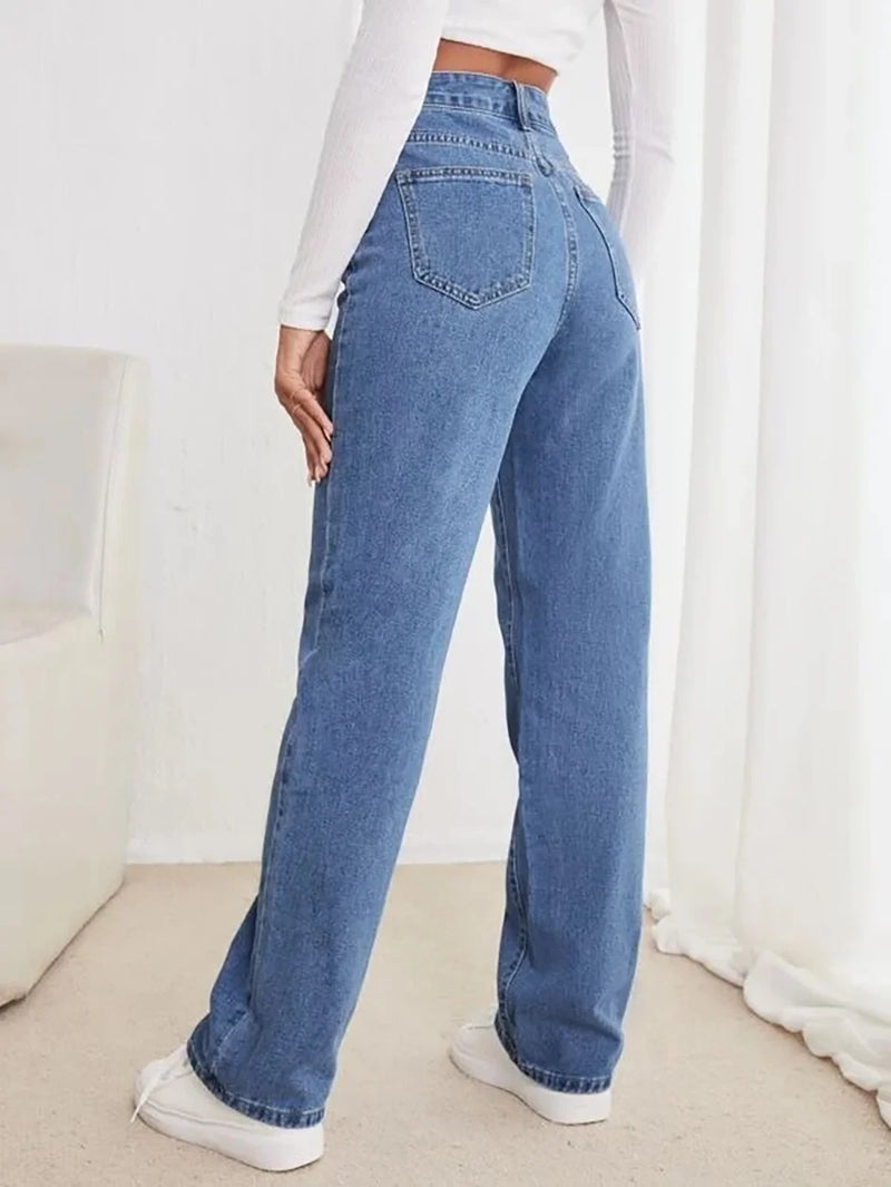 Jeans slimming straight pants