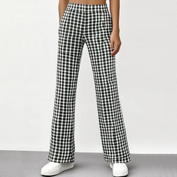 Pants Autumn Fashion Plaid Natural Casual