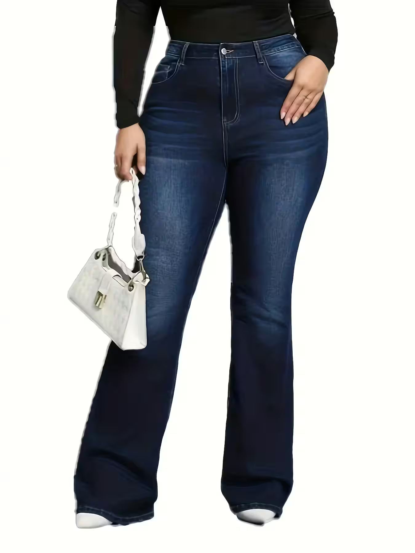 Plus Size Stretchy Flared Jeans Cross-Border - Additional View 6