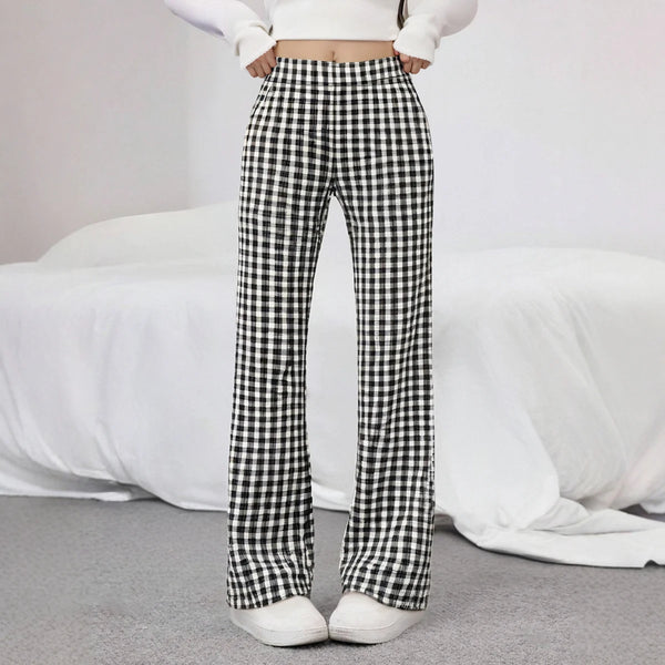 Pants Autumn Fashion Plaid Natural Casual