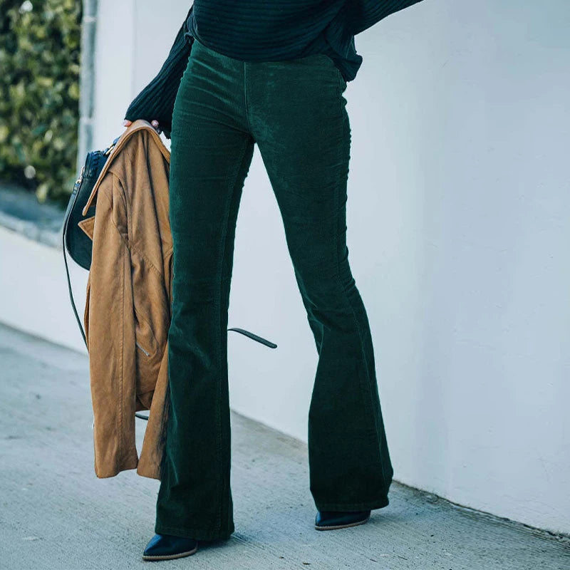 Skinny Trousers Lady Corduroy Elastic Waist