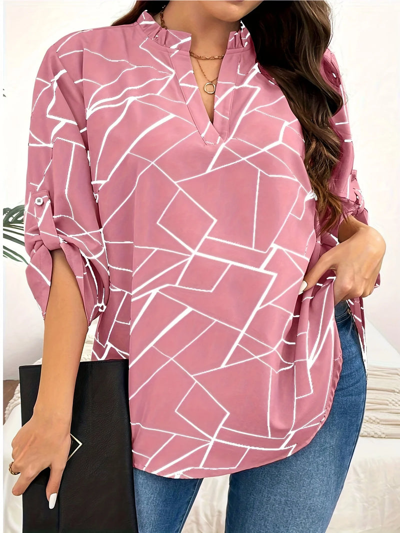 Plus Size Spring Elegant Blouses Shirt Casual