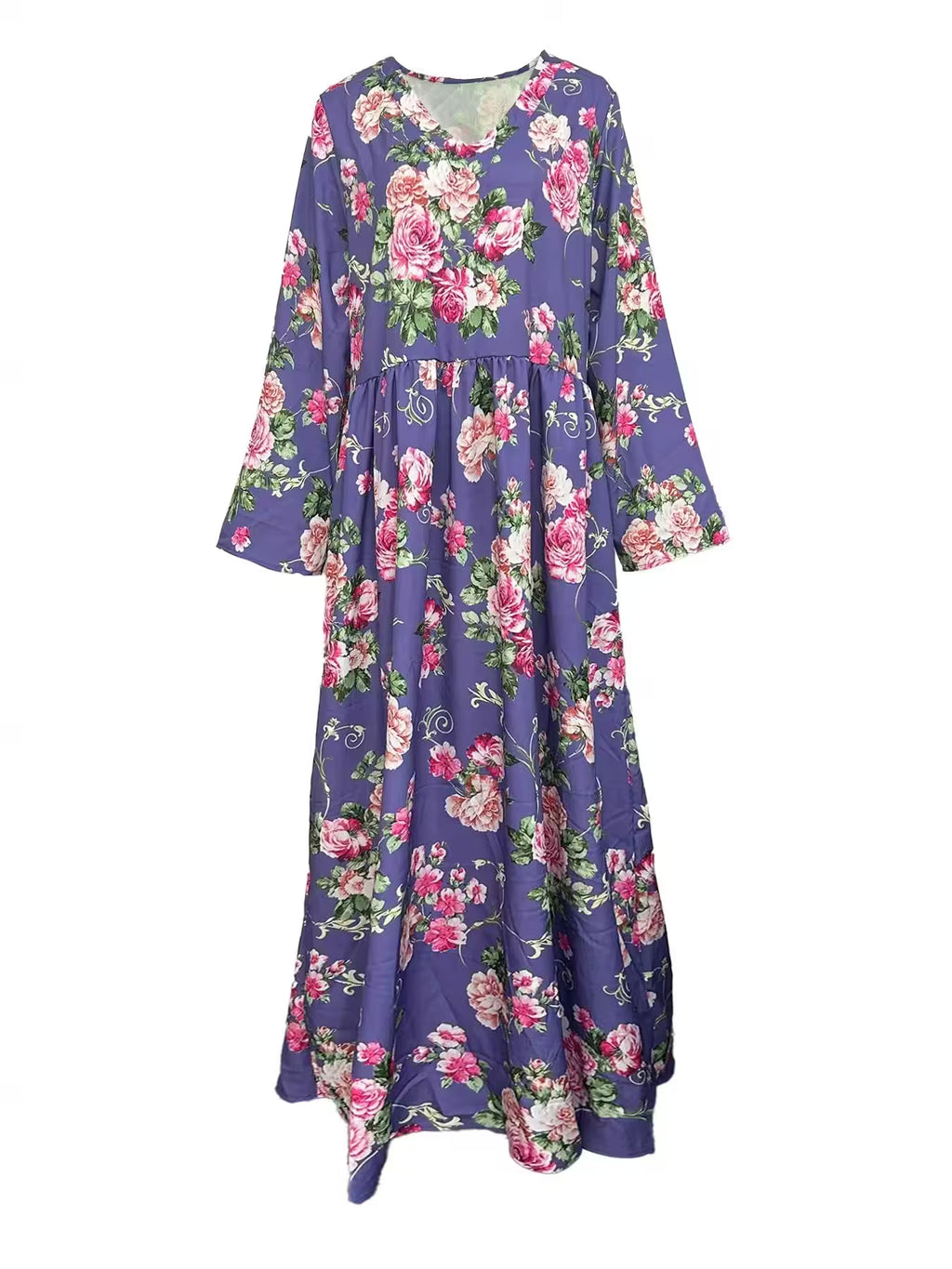Plus size spring V-neck long sleeve dress - Additional View 3