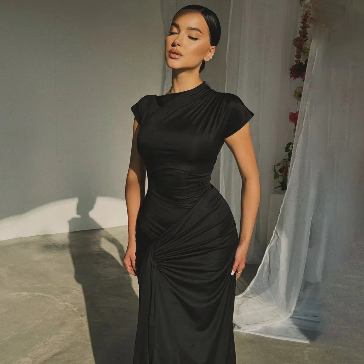 Sexy High Waist Maxi Dress Women Sleeveless Bodycon Evening