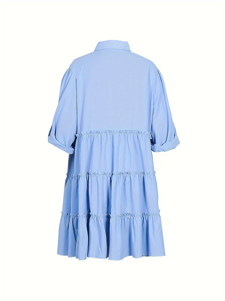 Plus Size Spring Loose Casual Button Dress