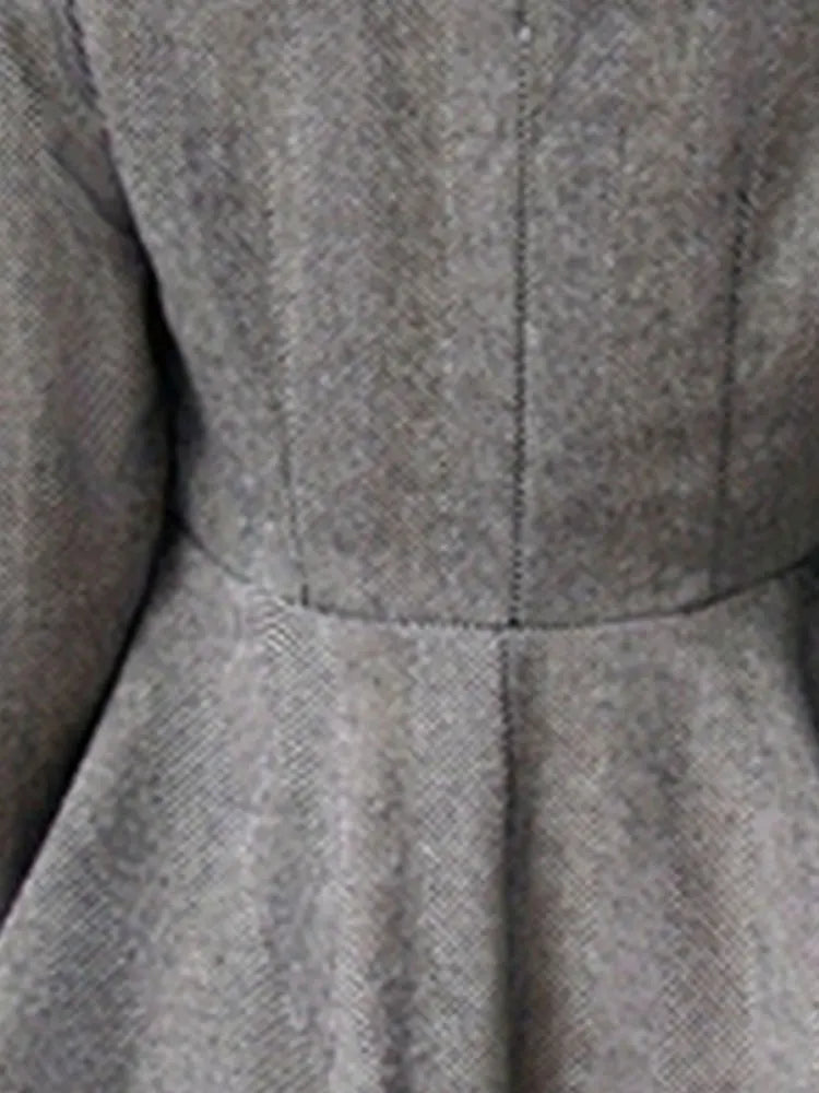 Plus Size Casual Coat Plus Chevron Print Long Sleeve