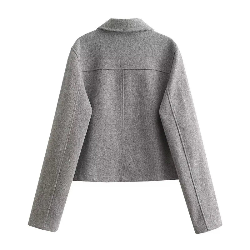 Jacket Women Button Cropped