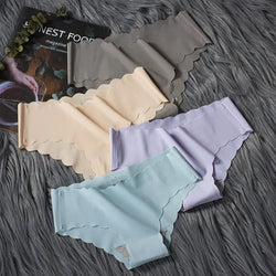 4pcs Ice Silk Seamless Underwear with Pure Cotton Crotch