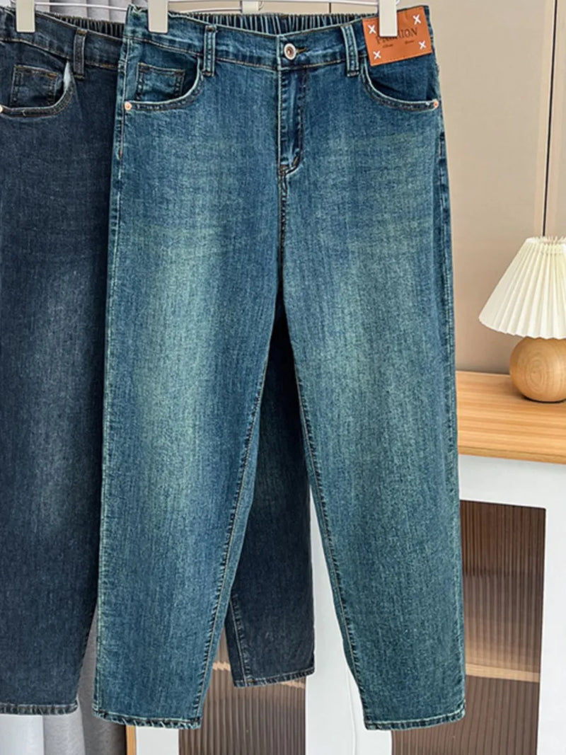 Jeans Casual Fashion Plus Size, Autumn, 100kg