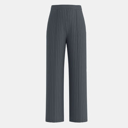 Pants Retro French Striped Waist Straight Casual