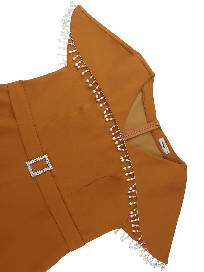 Plus Size Jumpsuits V Neck Cape Sleeve High