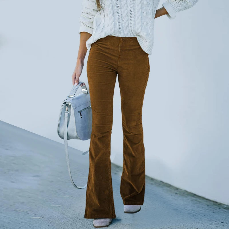 Skinny Trousers Lady Corduroy Elastic Waist