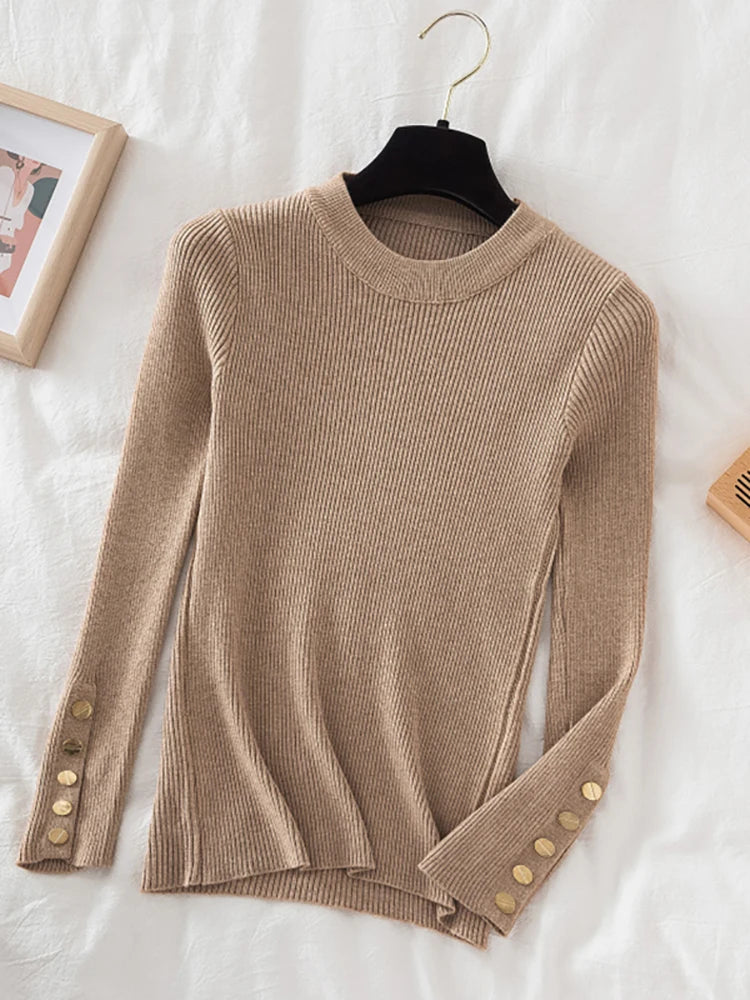 Thick sweater pullovers khaki casual