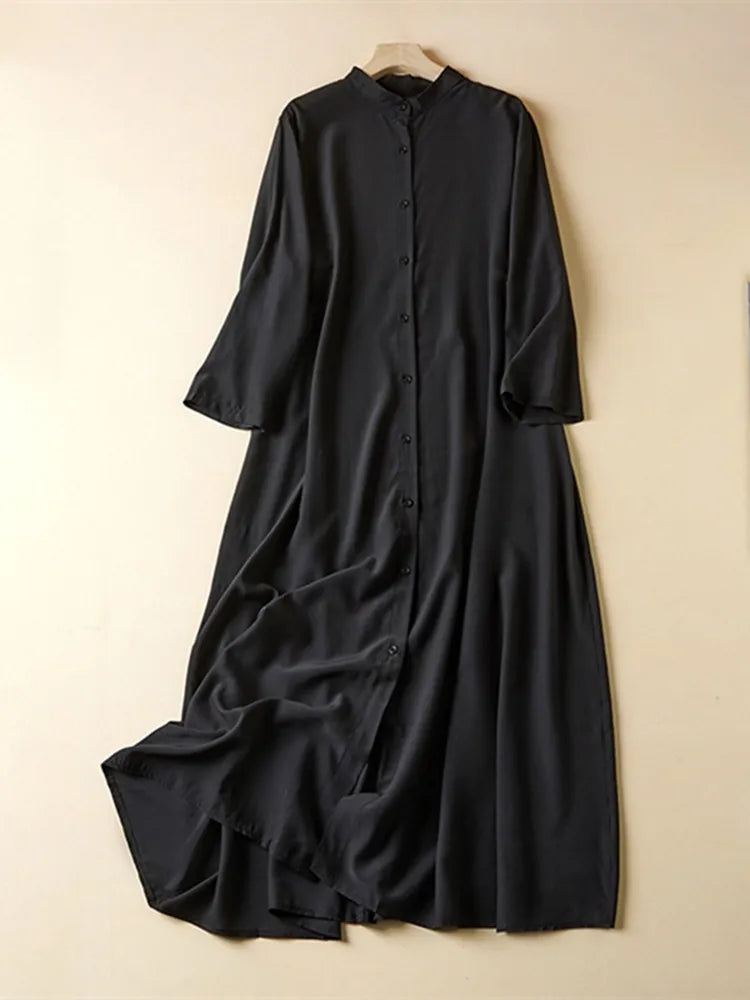 Plus Size spring Long Dress White Casual