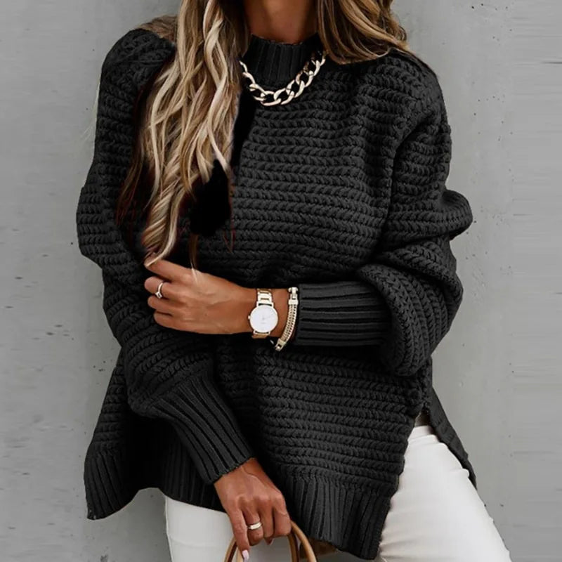 Casual Semi High Neck Simple