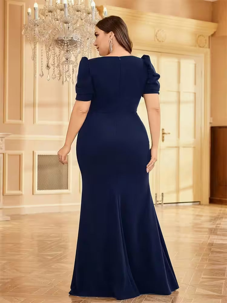 Plus Size Luxury Short Sleeve Dress - Additional View 2