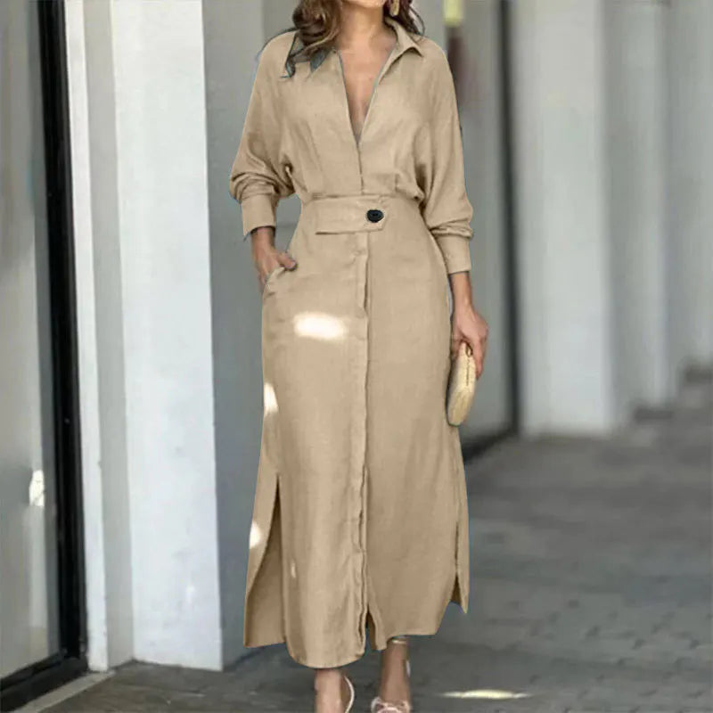 Dress Elegant V Neck Long Sleeve Casual Spring