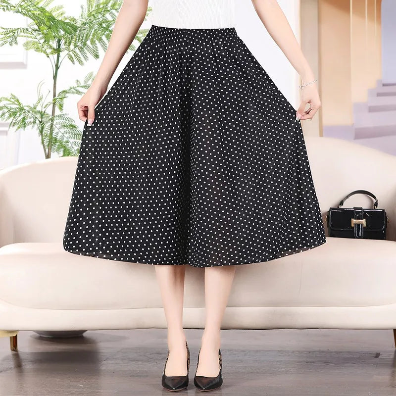 Plus Size Fashionable Flower Print Short Skirt Classic