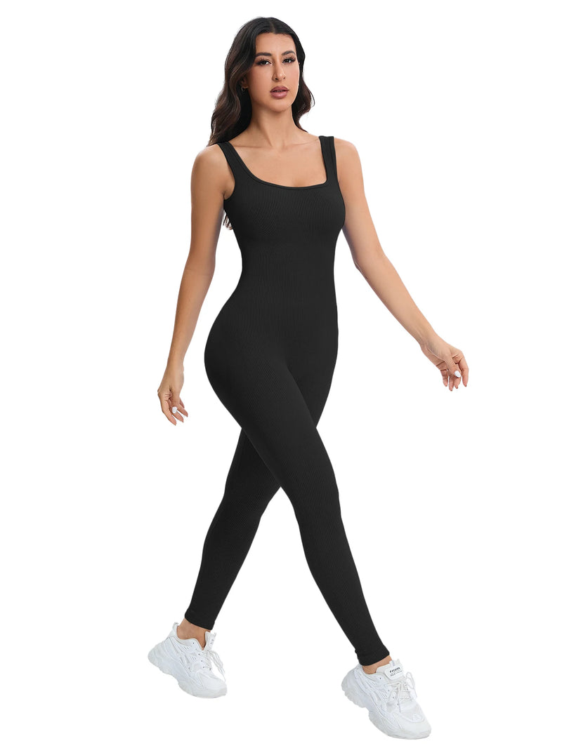 Shapewear Jumpsuits  Square Neck Sleeveless