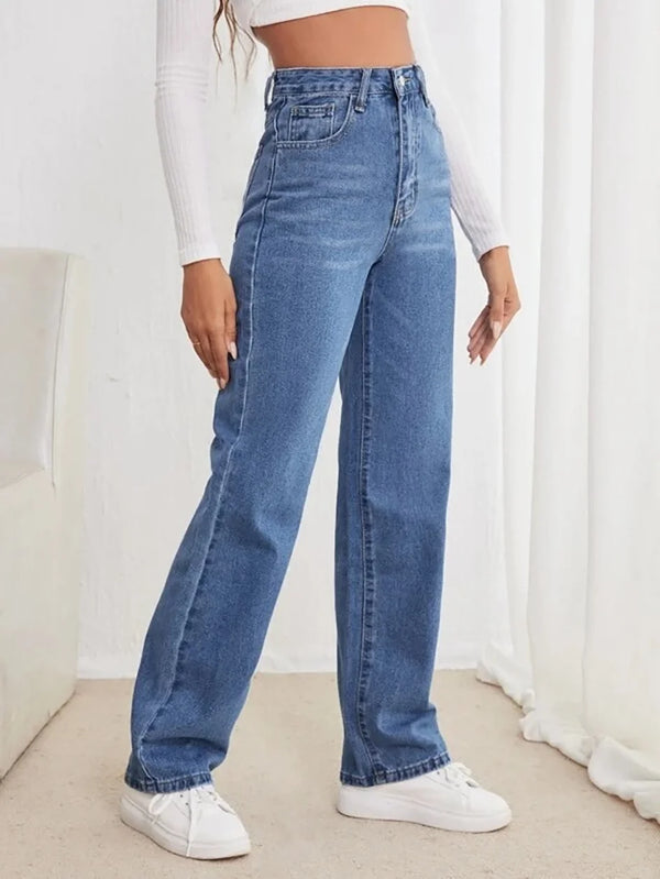 Jeans slimming straight pants
