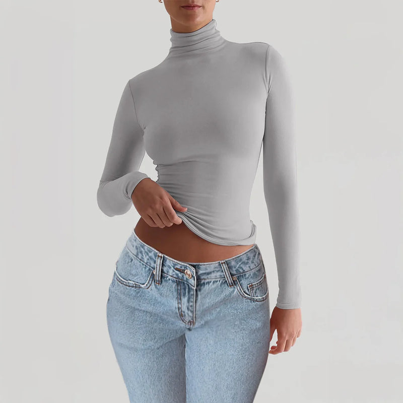 Long Sleeve Tops Lady's Bottoming Shirt Clothing