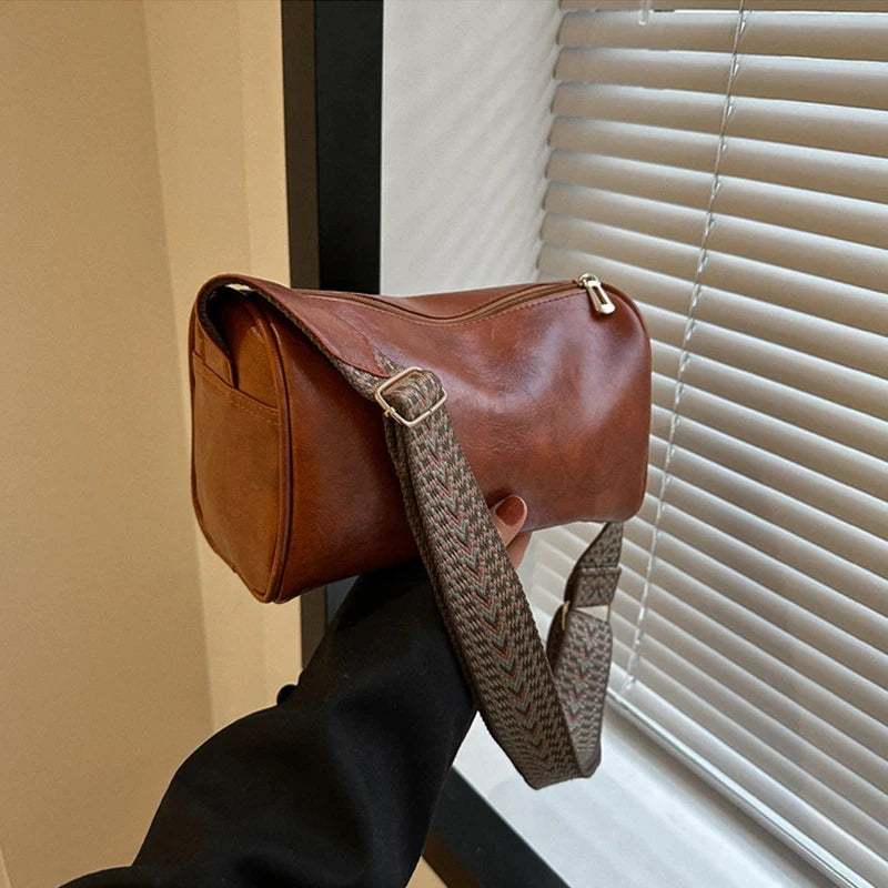 Leather Boston Small Handbag Crossbody Bag Casual